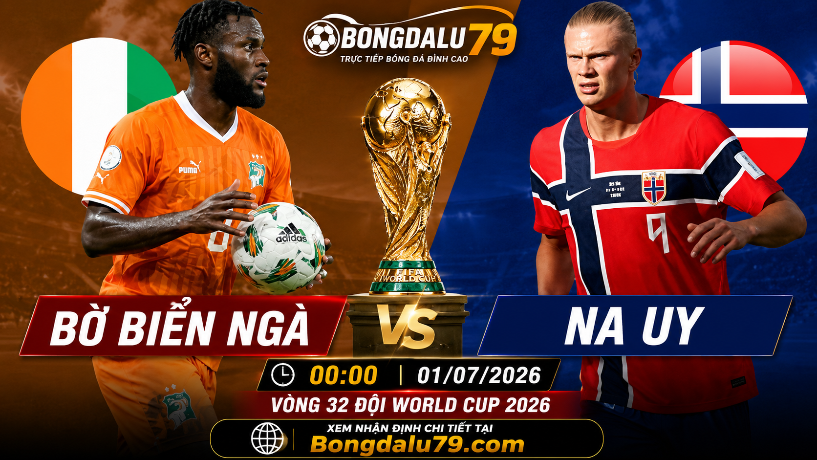 Soi kèo bờ biển ngà vs Na Uy 00h00 01/07 – Vòng 32 Đội World Cup 2026