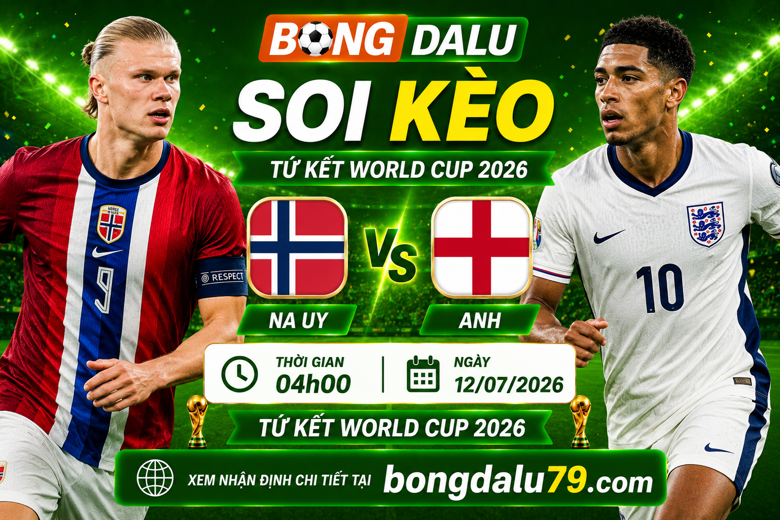Soi Kèo Na Uy vs Anh 04h00 12/07 – Tứ kết World Cup 2026